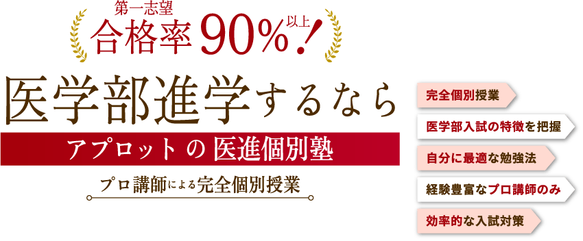 第一志望合格率90%以上！医学部進学するならアプロットの医進個別塾